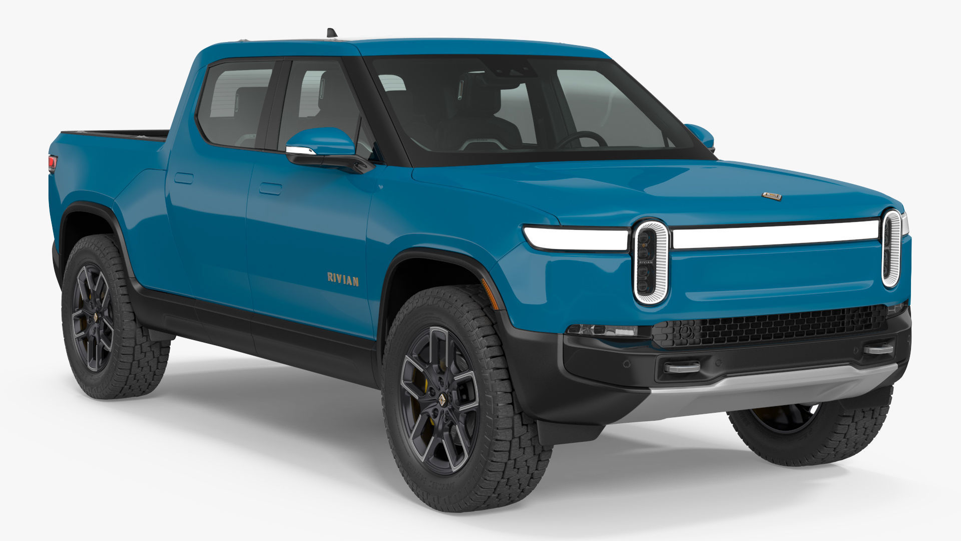 2023 Rivian R1T Pickup Blue Rigged 3D model_22