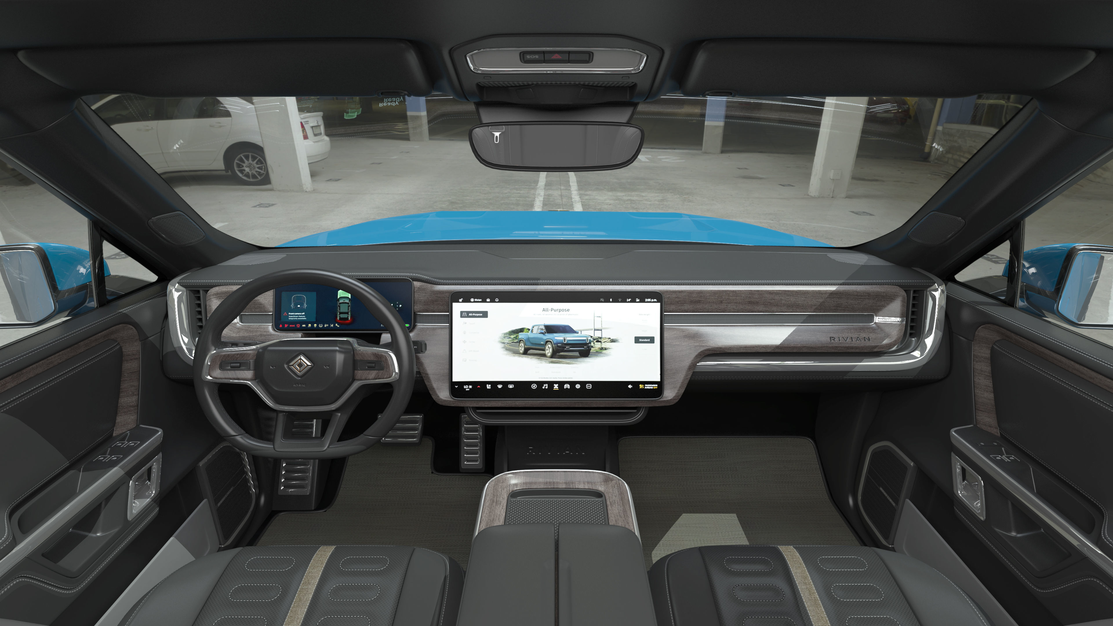 2023 Rivian R1T Pickup Blue Rigged 3D model_15