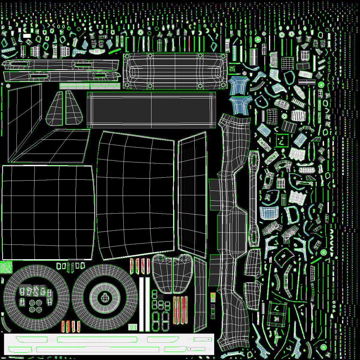 2023 Rivian R1T Pickup Blue Rigged 3D model_45