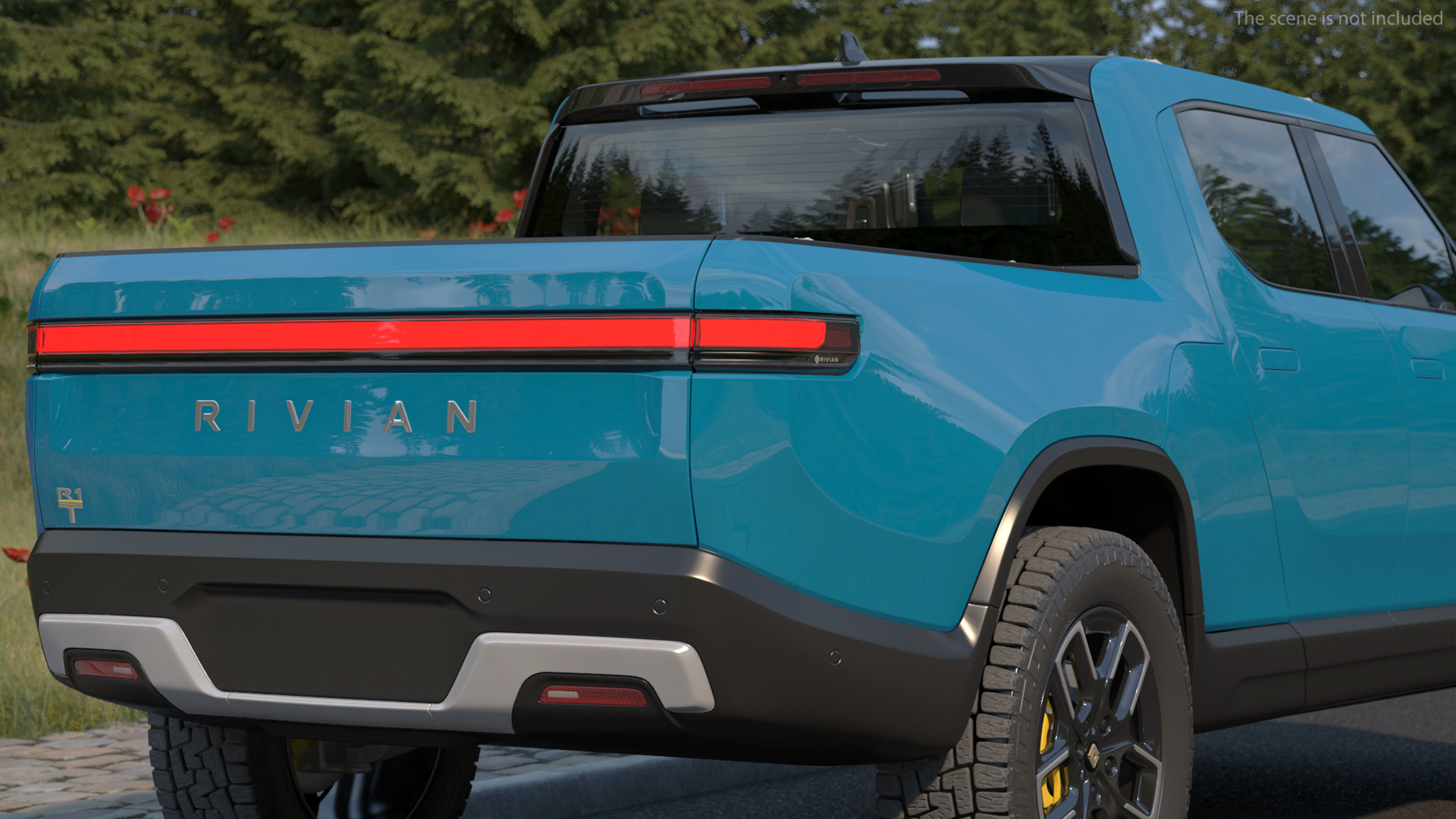 2023 Rivian R1T Pickup Blue Rigged 3D model_11