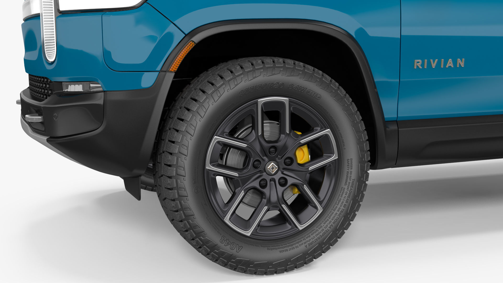 2023 Rivian R1T Pickup Blue Rigged 3D model_37