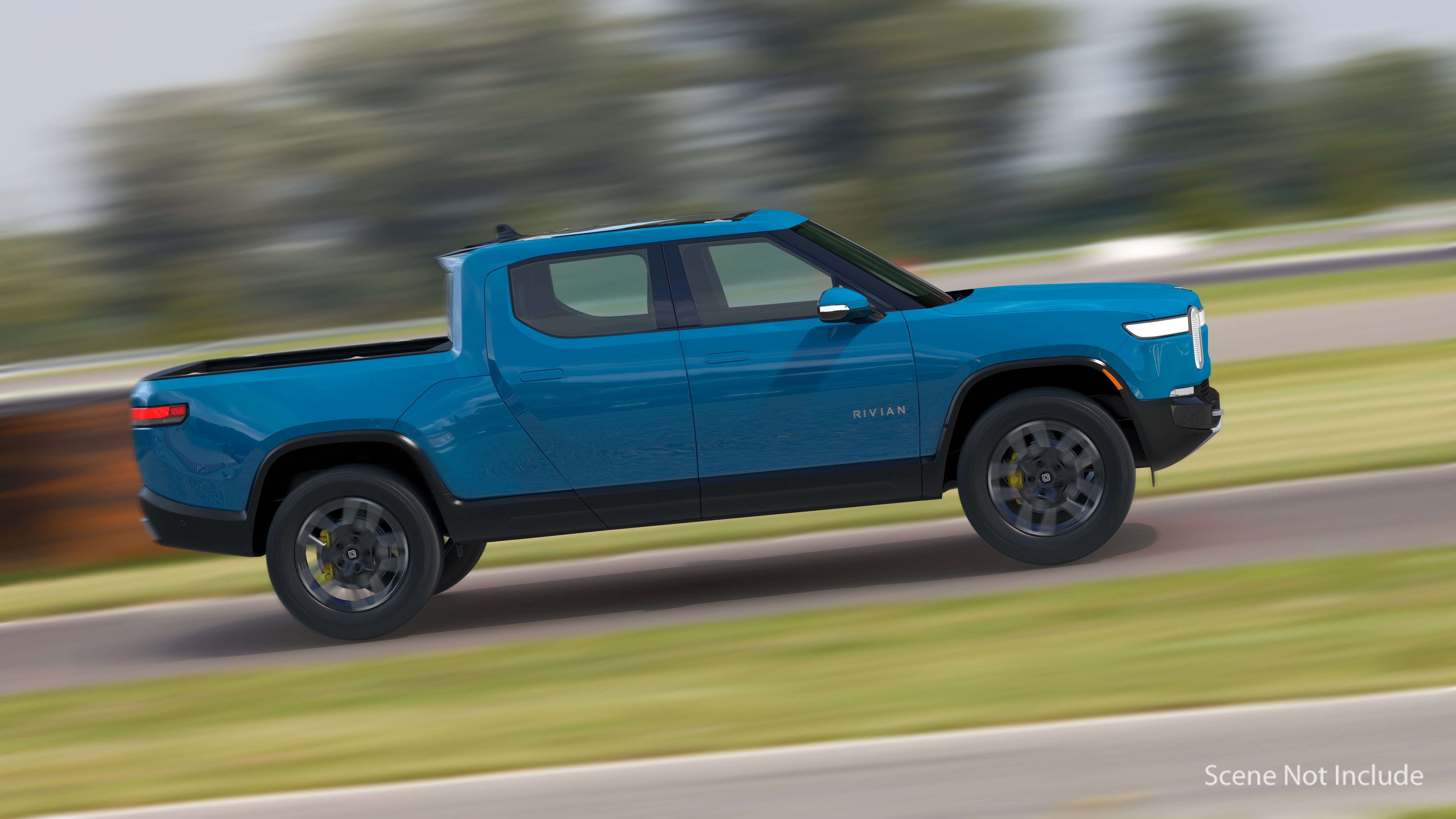 2023 Rivian R1T Pickup Blue Rigged 3D model_3