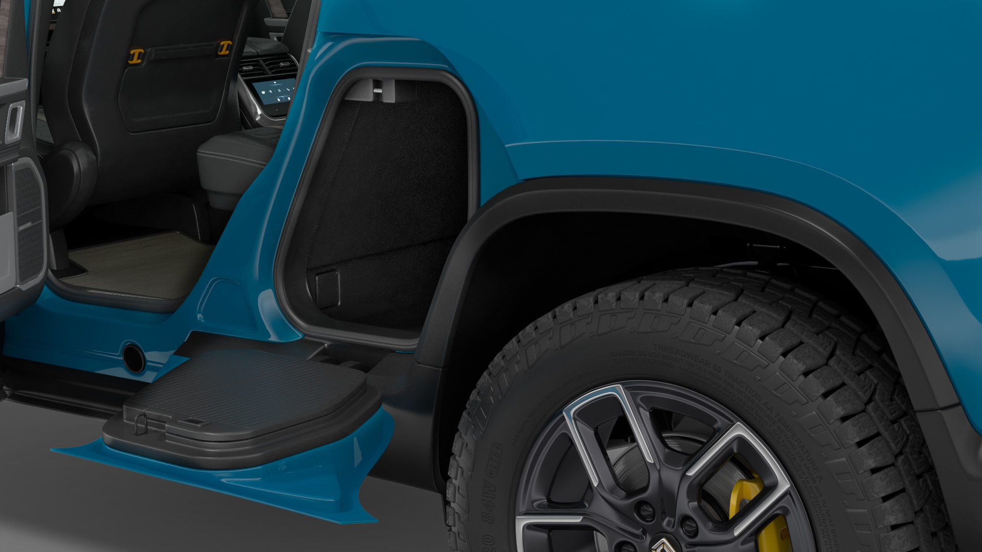 2023 Rivian R1T Pickup Blue Rigged 3D model_39