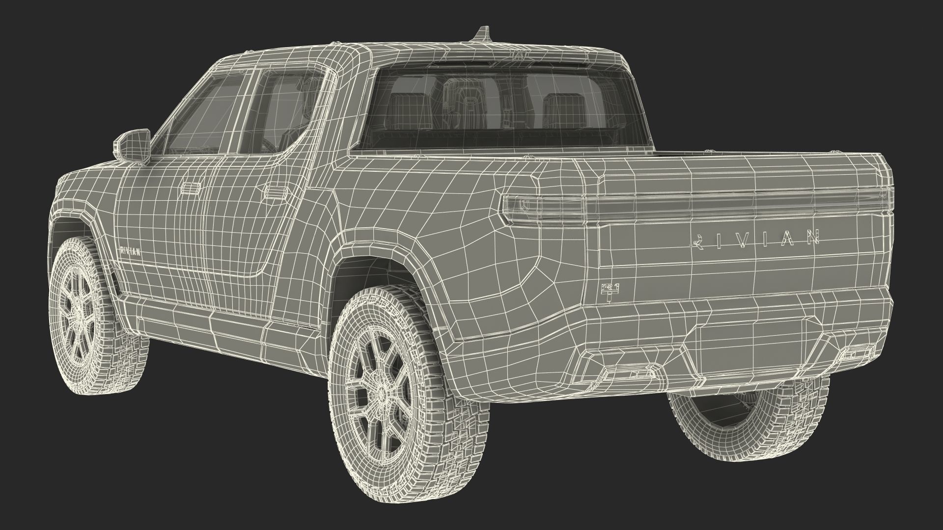 2023 Rivian R1T Pickup Blue Rigged 3D model_49