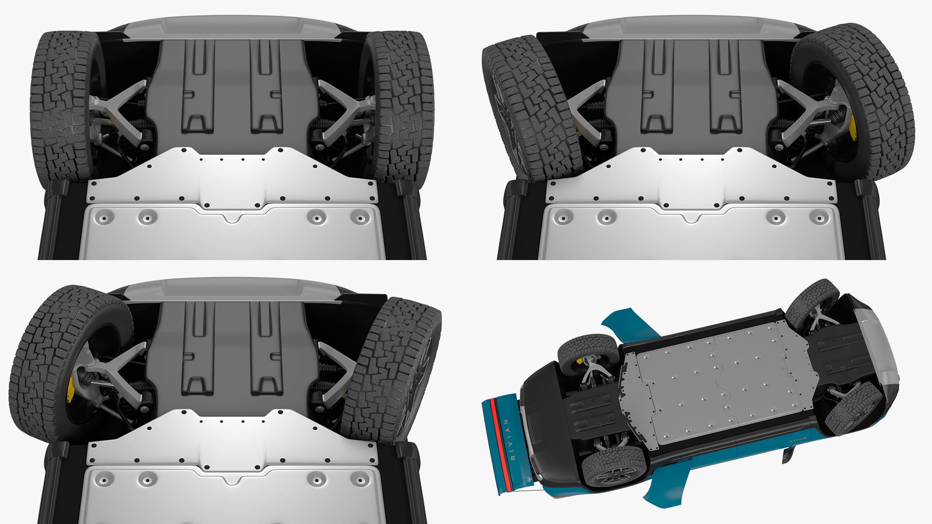 2023 Rivian R1T Pickup Blue Rigged 3D model_28