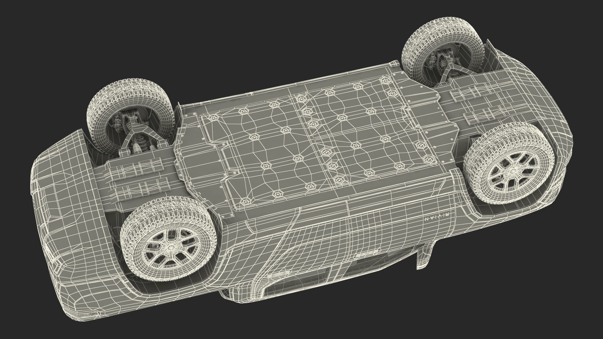 2023 Rivian R1T Pickup Blue Rigged 3D model_51