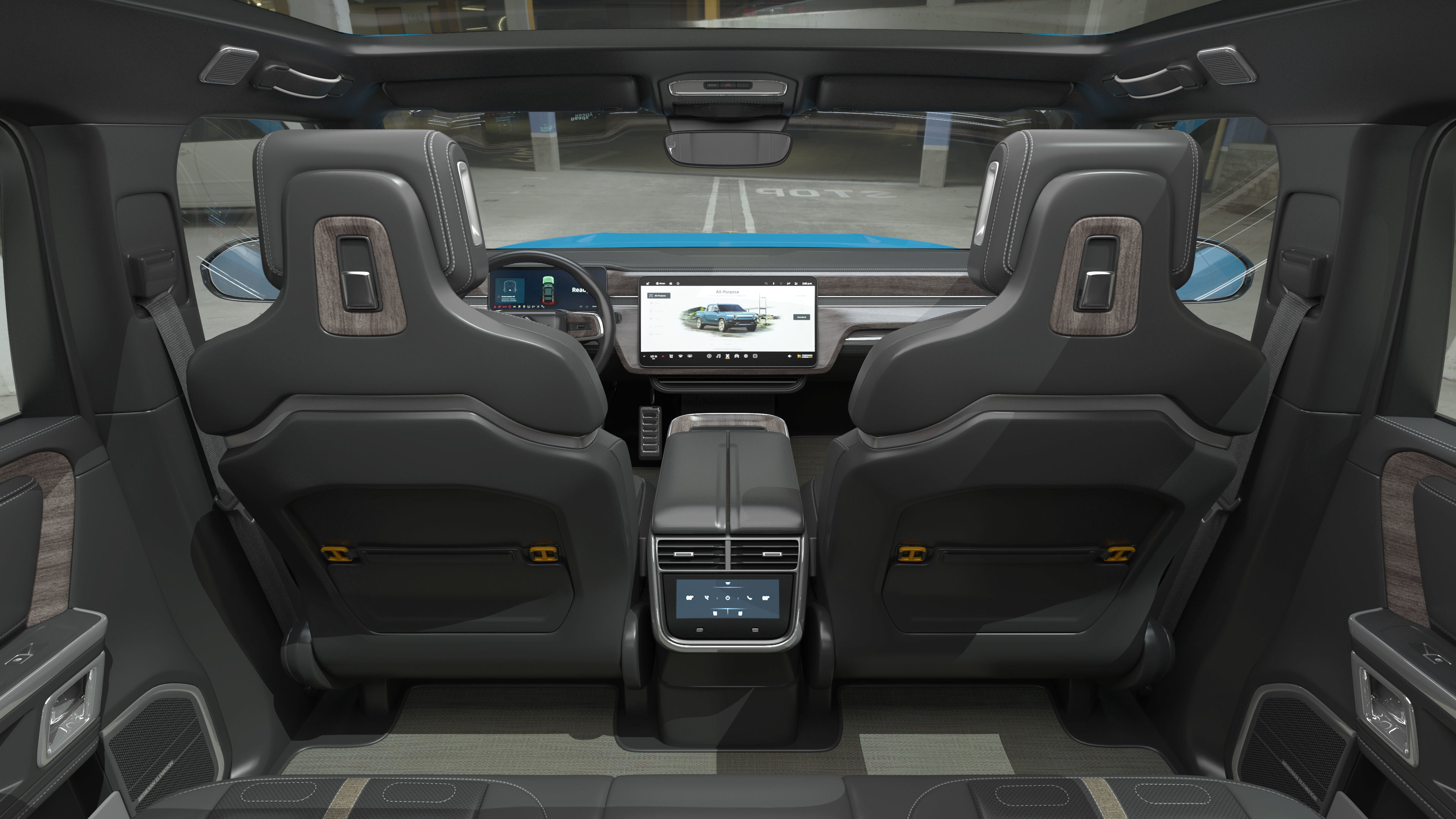 2023 Rivian R1T Pickup Blue Rigged 3D model_16