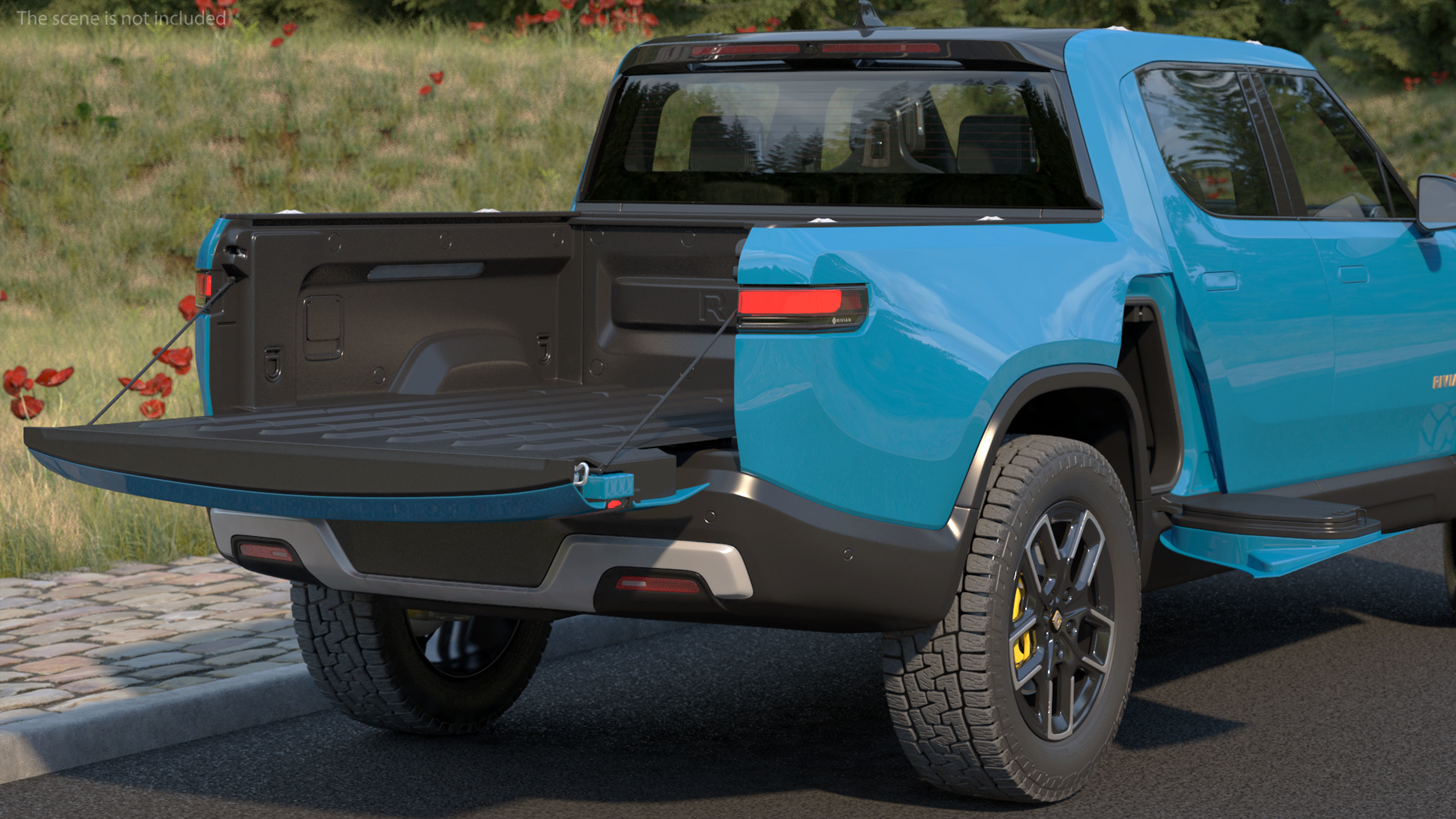 2023 Rivian R1T Pickup Blue Rigged 3D model_14
