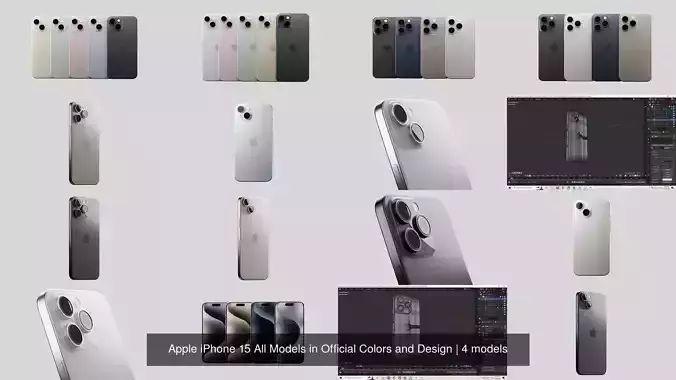Apple iPhone 15 All Models in Official Colors and Design