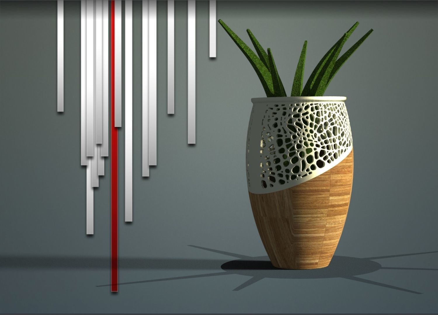 Honeycomb flower pot-ready to print 3D print model_14