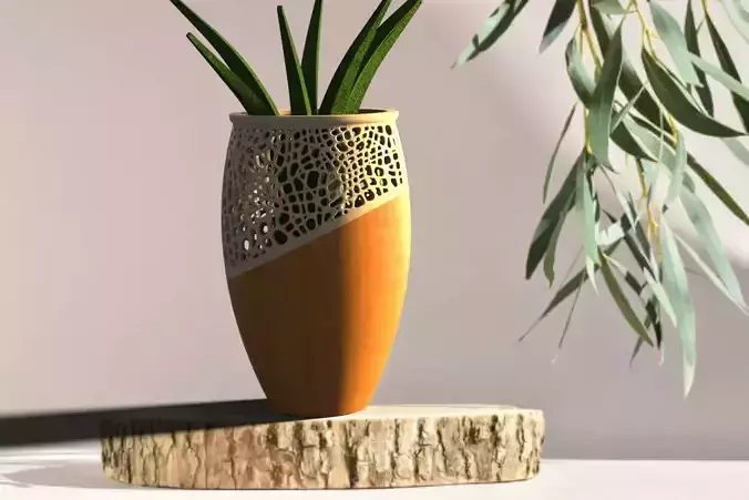 Honeycomb flower pot-ready to print 3D print model