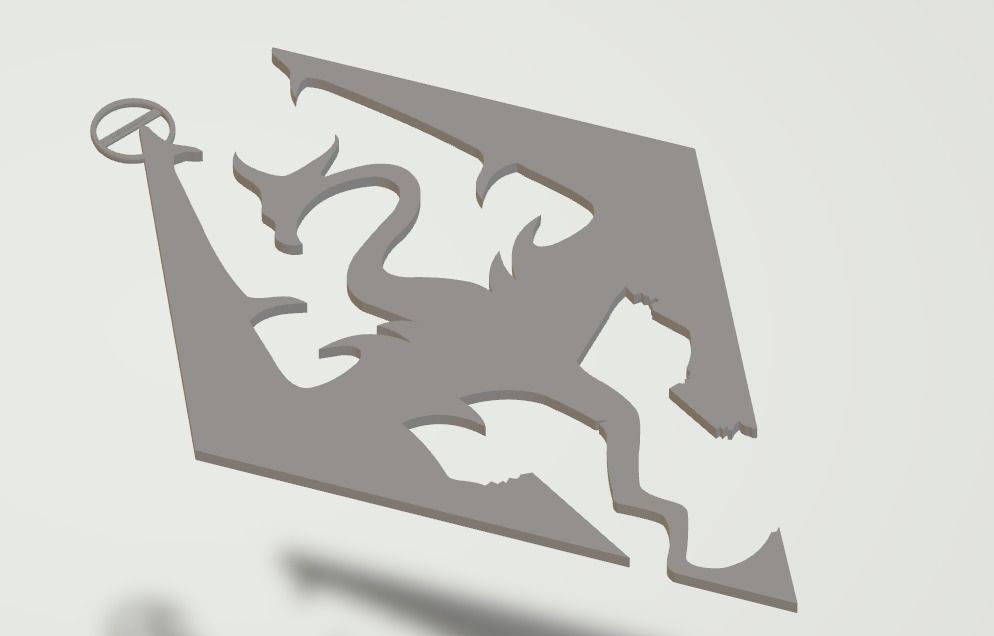 SkyrimActualLogoKeychain 3D print model_17