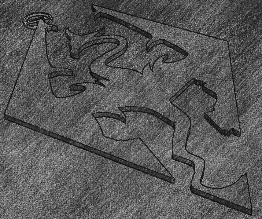 SkyrimActualLogoKeychain 3D print model_4