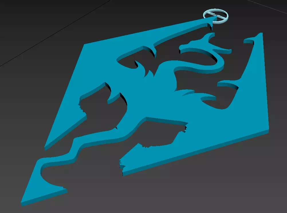 SkyrimActualLogoKeychain 3D print model_0