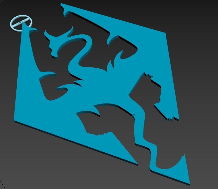 SkyrimActualLogoKeychain 3D print model_1