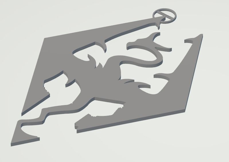 SkyrimActualLogoKeychain 3D print model_6