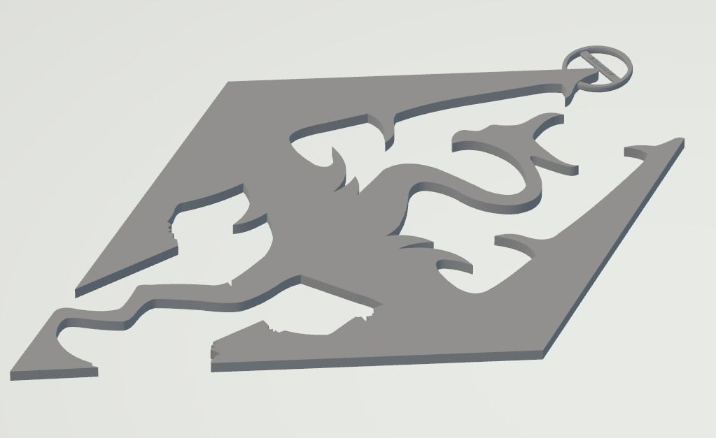 SkyrimActualLogoKeychain 3D print model_7