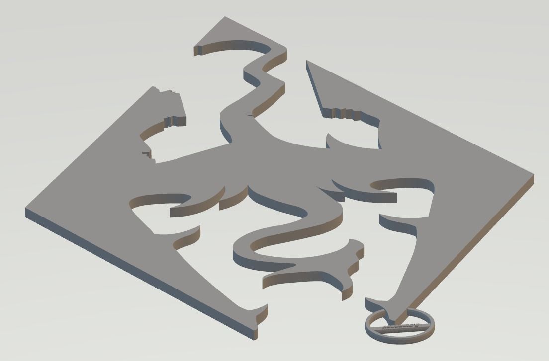 SkyrimActualLogoKeychain 3D print model_11