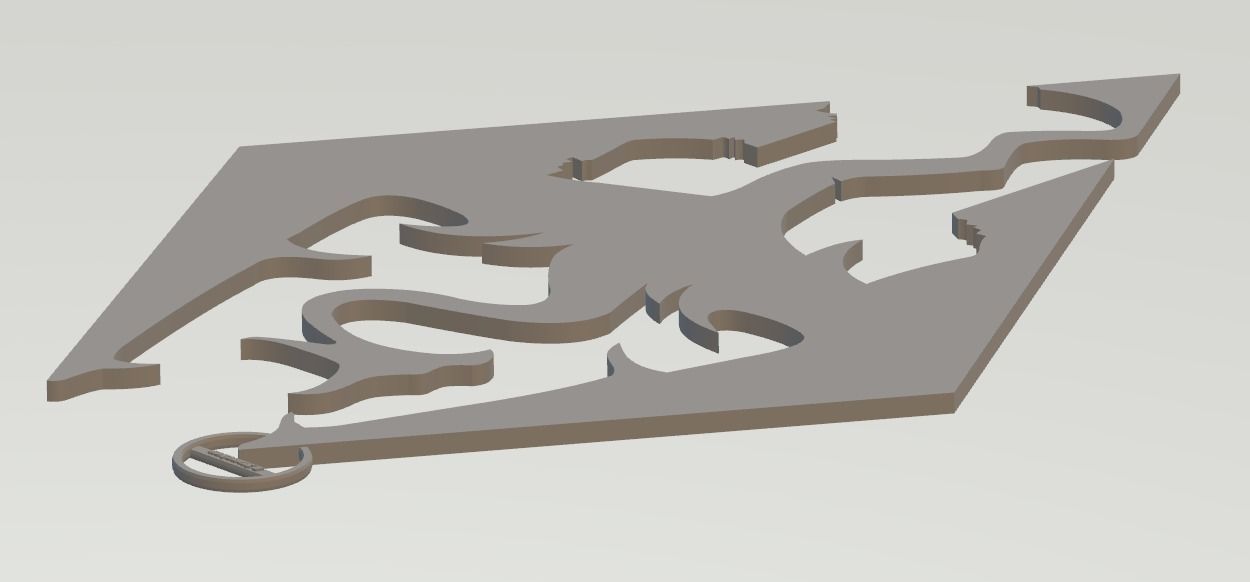 SkyrimActualLogoKeychain 3D print model_14