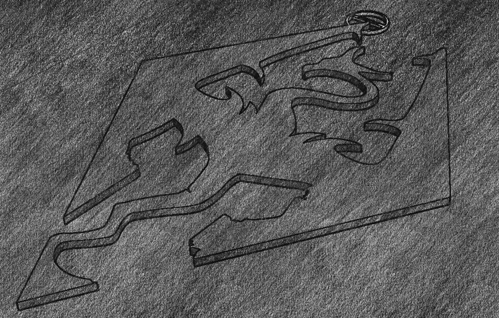 SkyrimActualLogoKeychain 3D print model_3