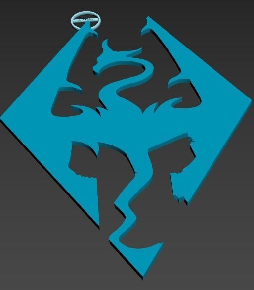 SkyrimActualLogoKeychain 3D print model_2