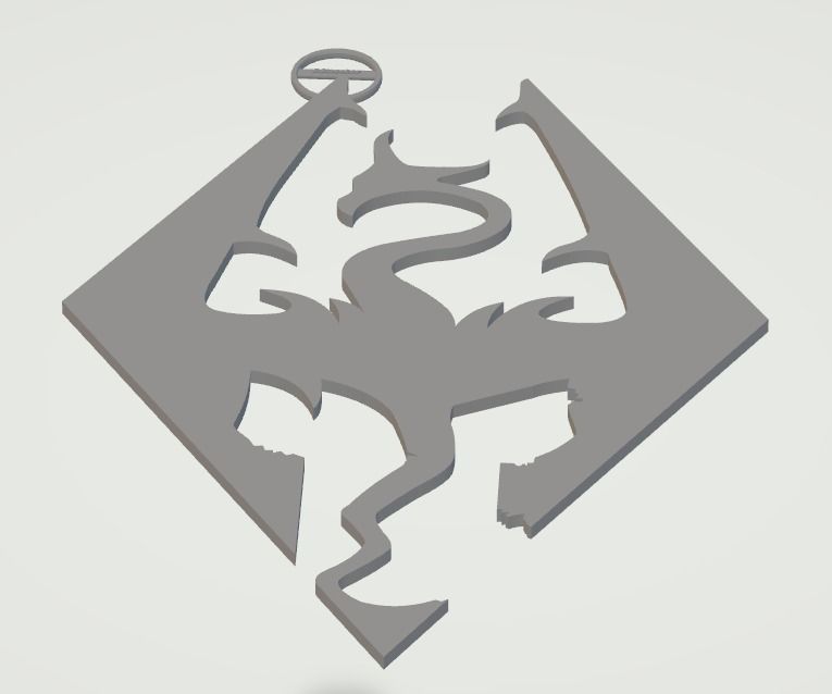 SkyrimActualLogoKeychain 3D print model_19