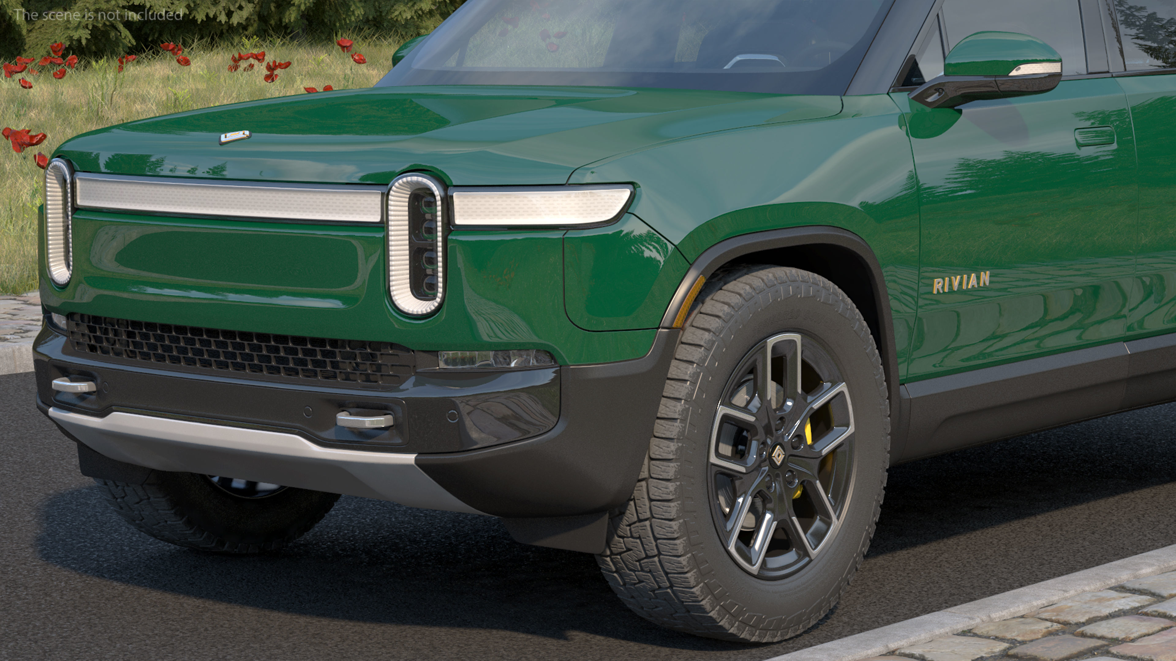 2023 Rivian R1S Simple Interior Green 3D model_9