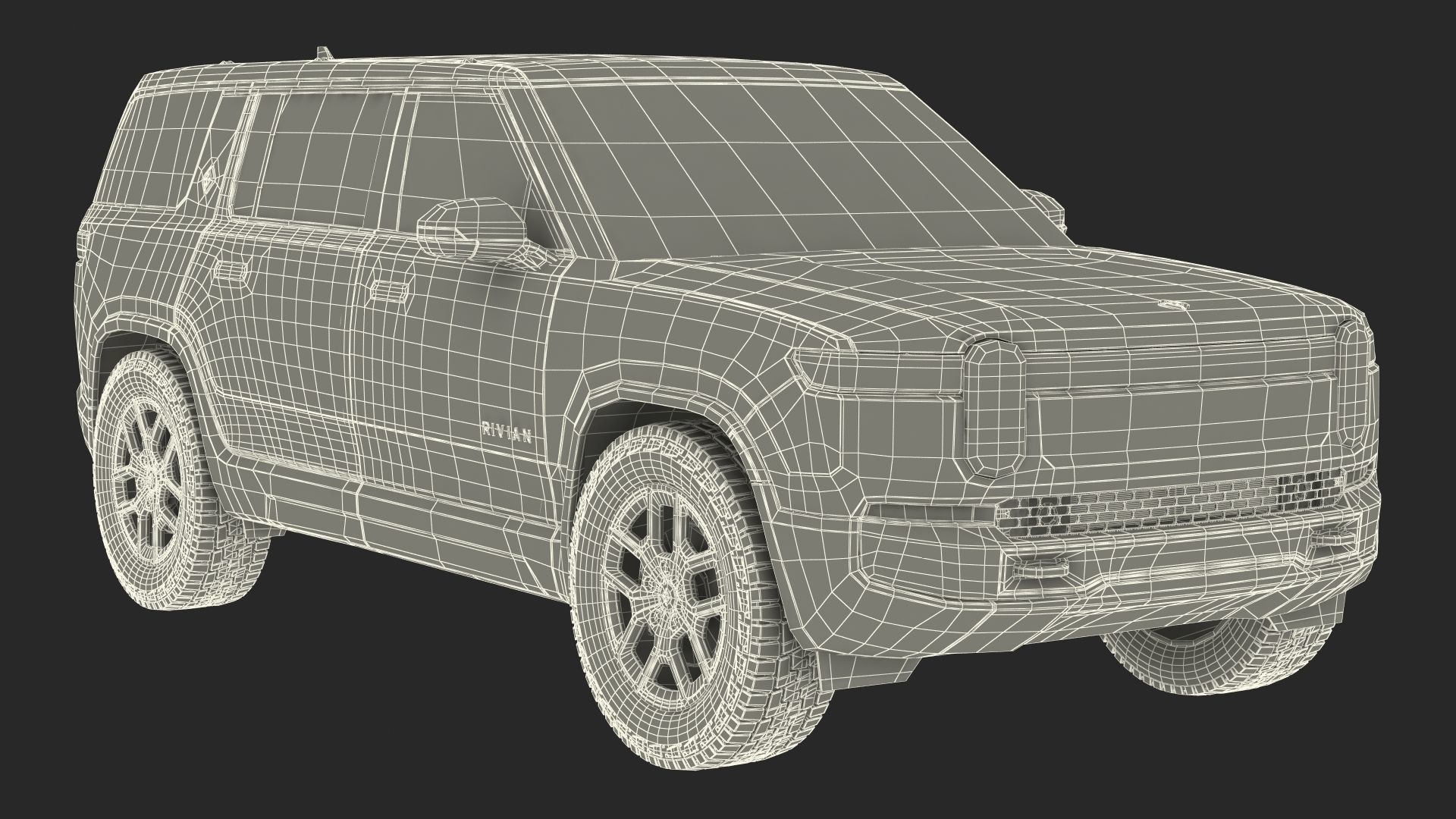 2023 Rivian R1S Simple Interior Green 3D model_30