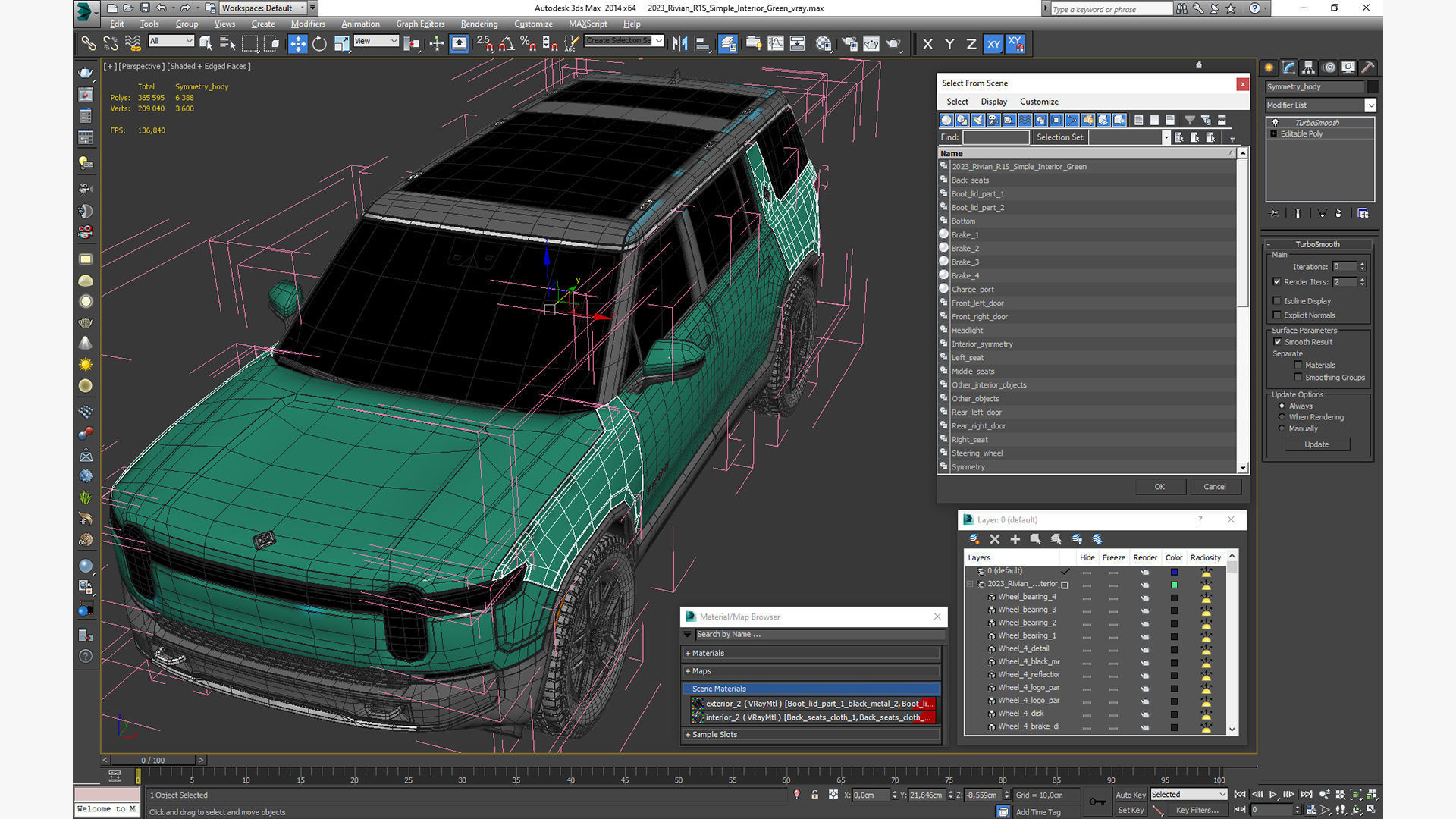 2023 Rivian R1S Simple Interior Green 3D model_29