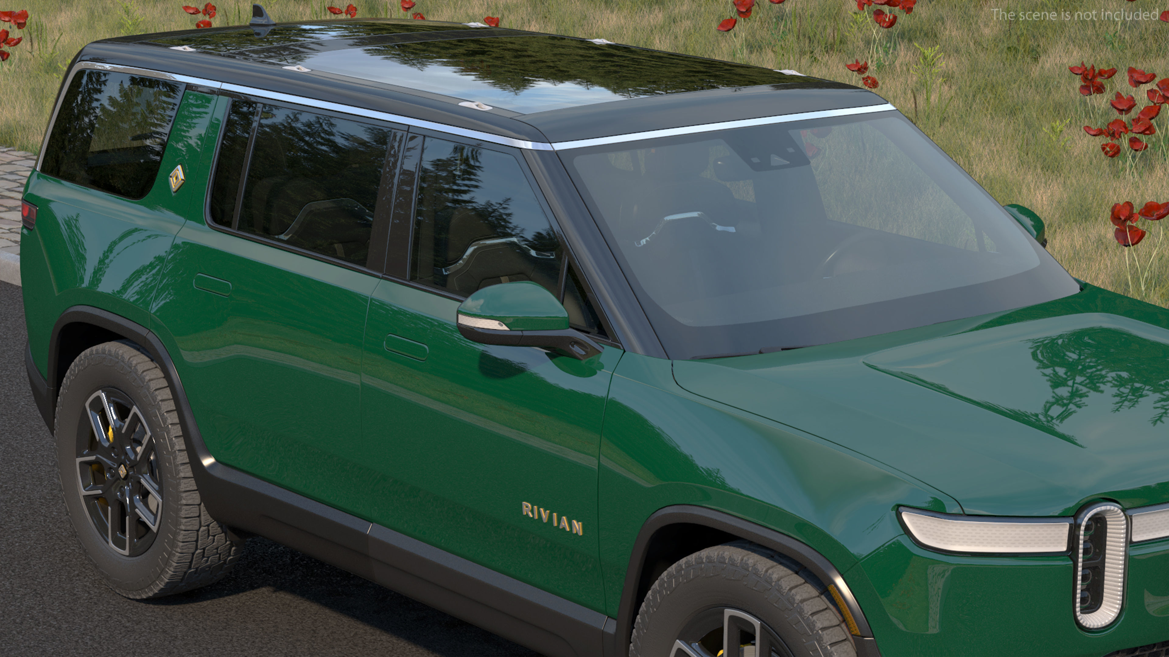 2023 Rivian R1S Simple Interior Green 3D model_8