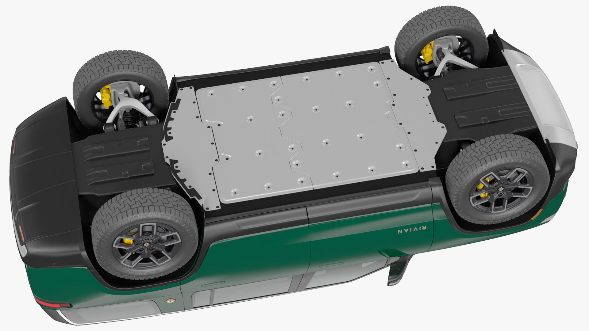 2023 Rivian R1S Simple Interior Green 3D model_15