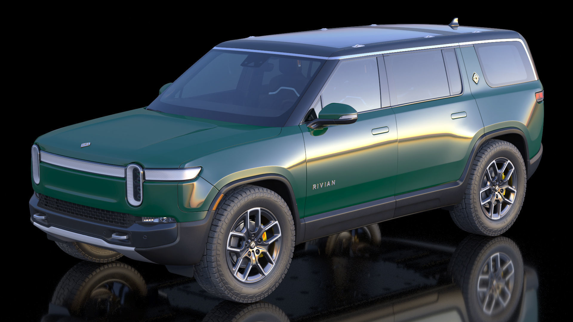 2023 Rivian R1S Simple Interior Green 3D model_10