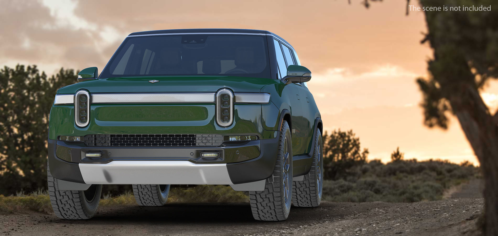 2023 Rivian R1S Simple Interior Green 3D model_3