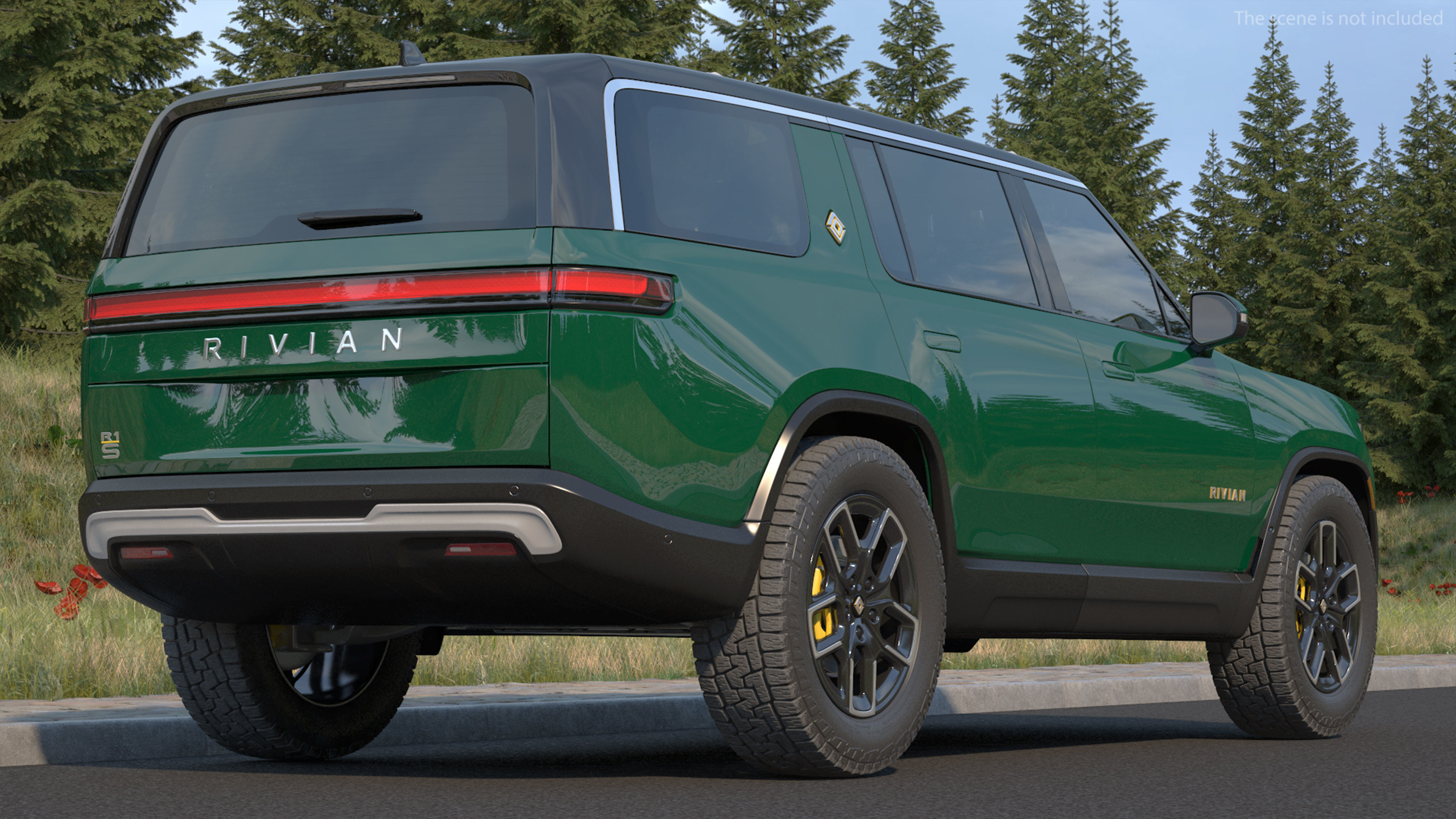 2023 Rivian R1S Simple Interior Green 3D model_5