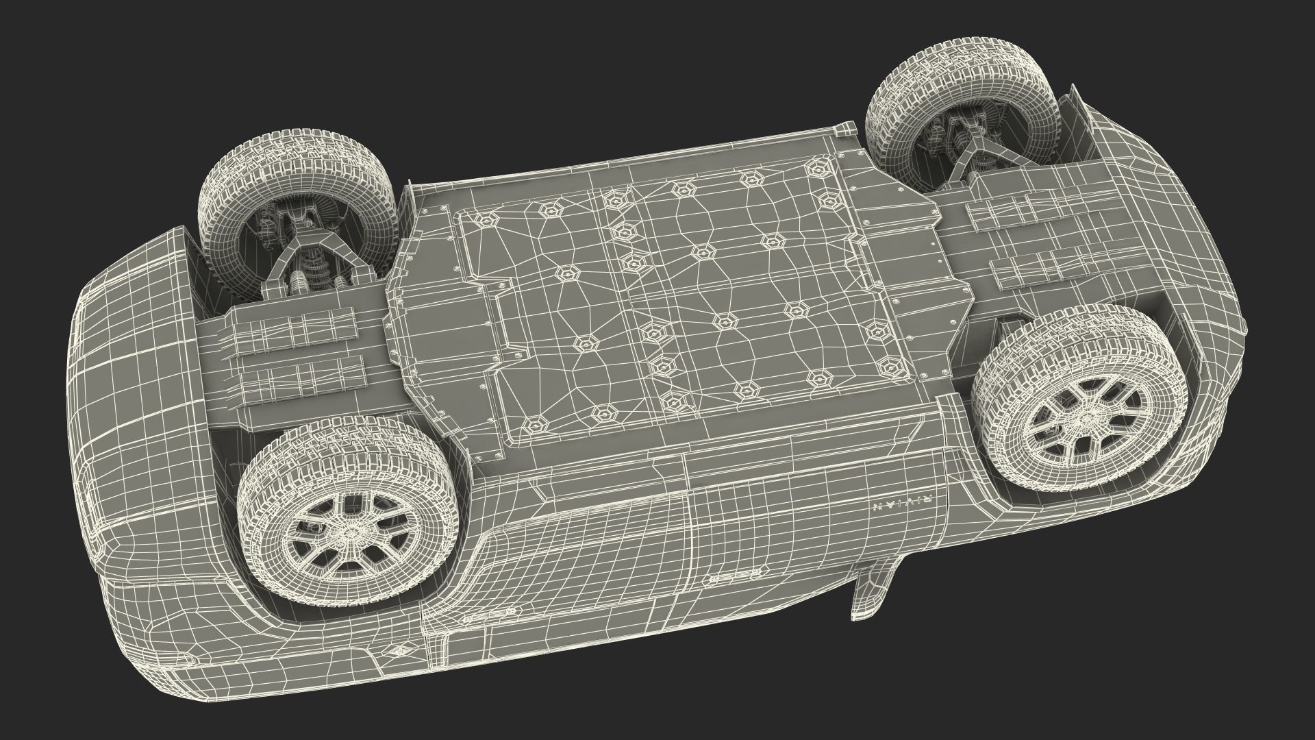 2023 Rivian R1S Simple Interior Green 3D model_33