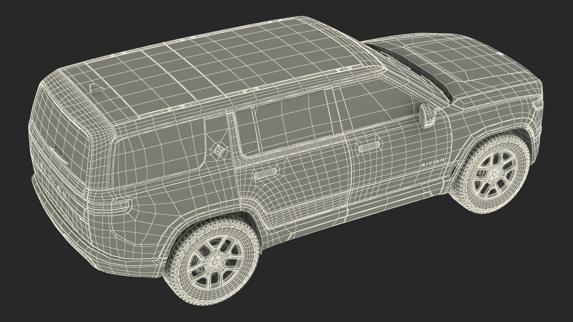 2023 Rivian R1S Simple Interior Green 3D model_32