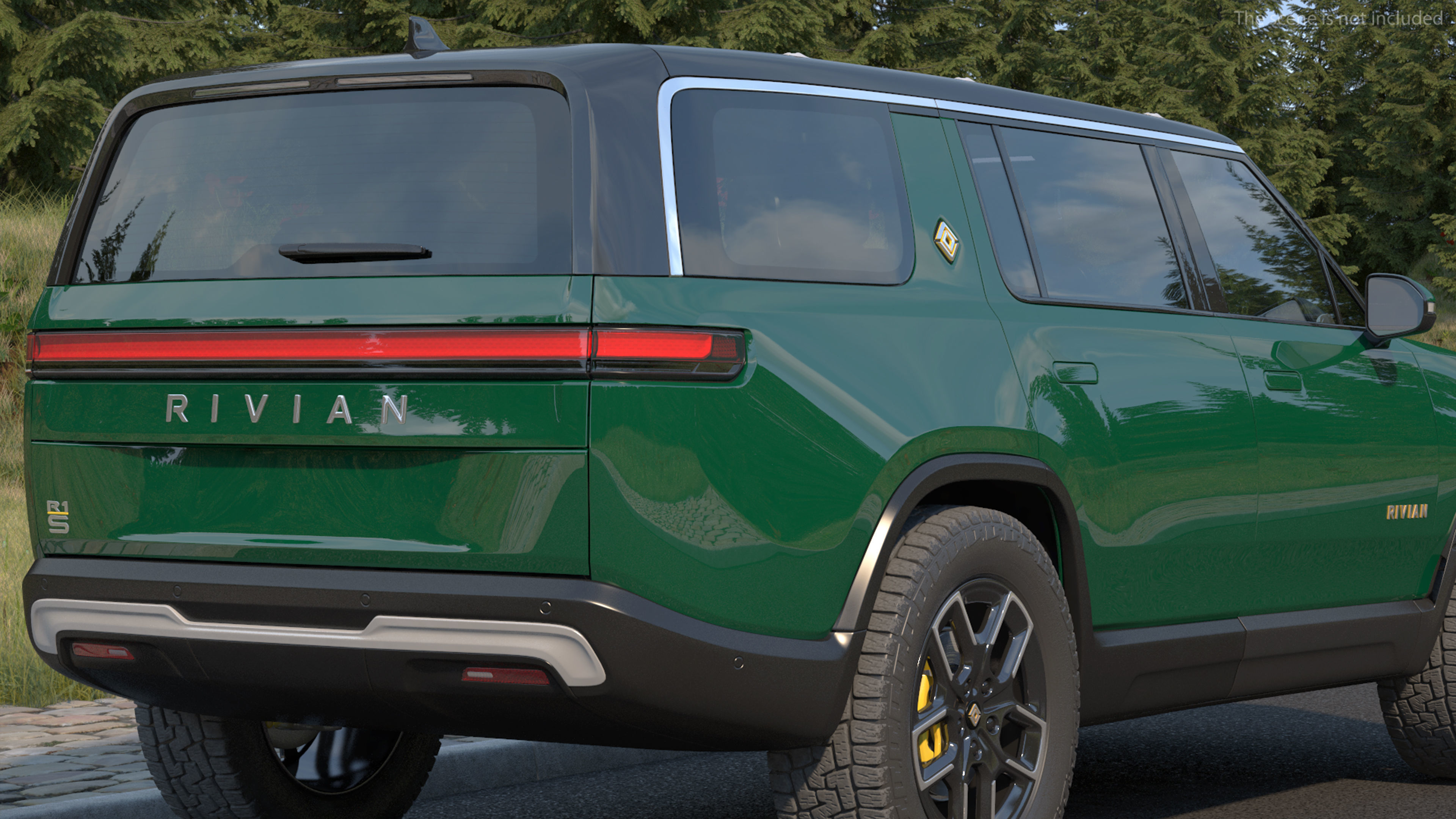 2023 Rivian R1S Simple Interior Green 3D model_7