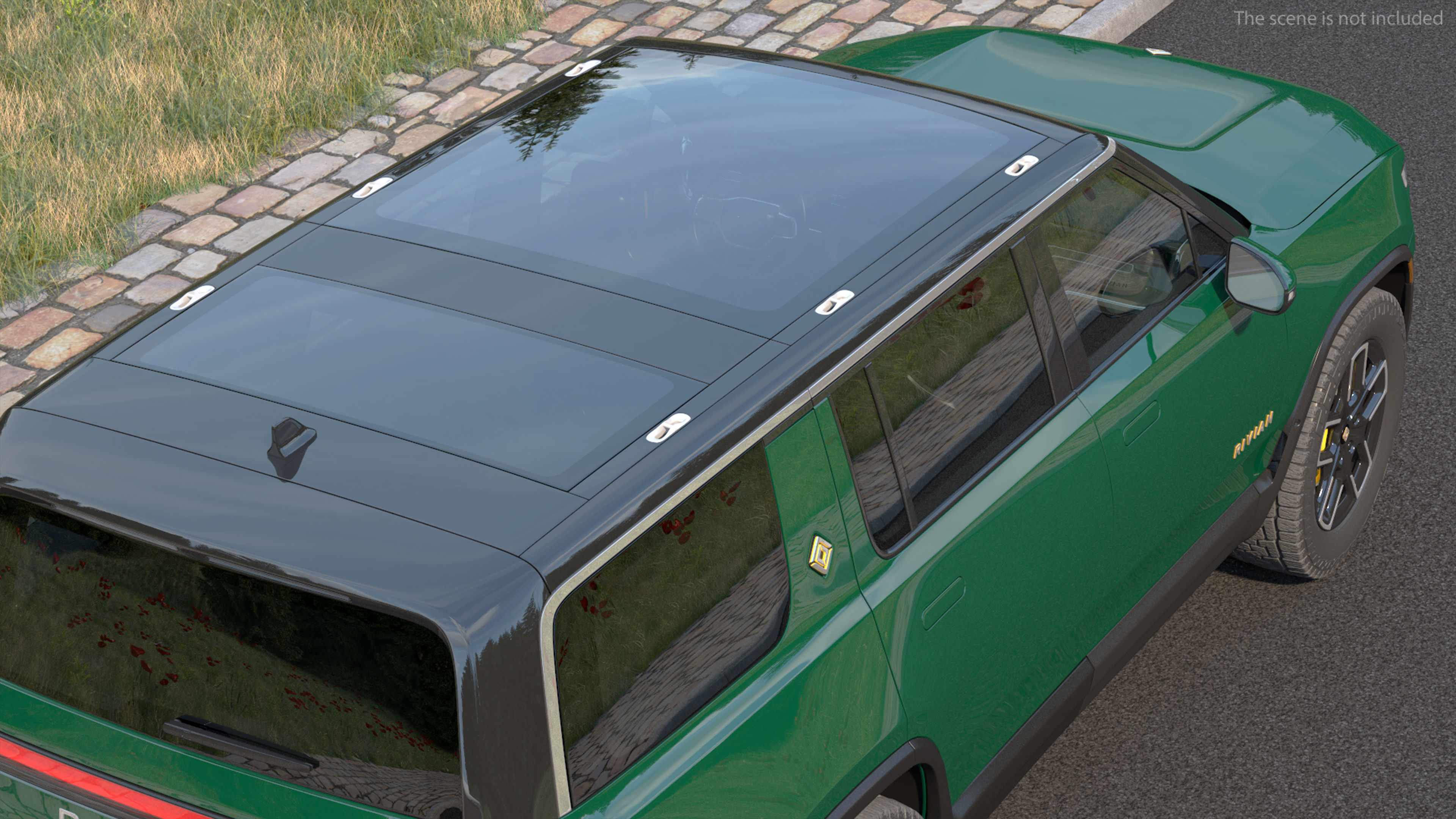 2023 Rivian R1S Simple Interior Green 3D model_6