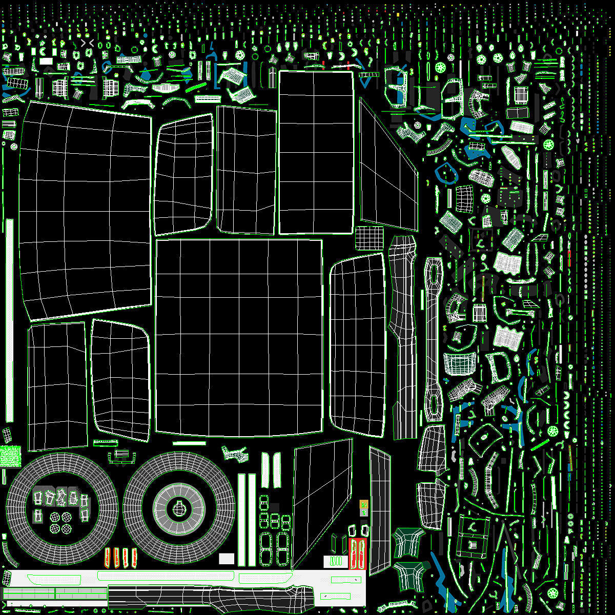 2023 Rivian R1S Simple Interior Green 3D model_27
