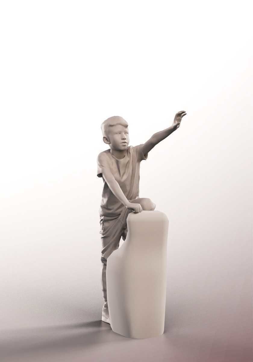 Joey 14478 -  Mediterranean Boy Playing On Climbing Frame Low-poly 3D model_3