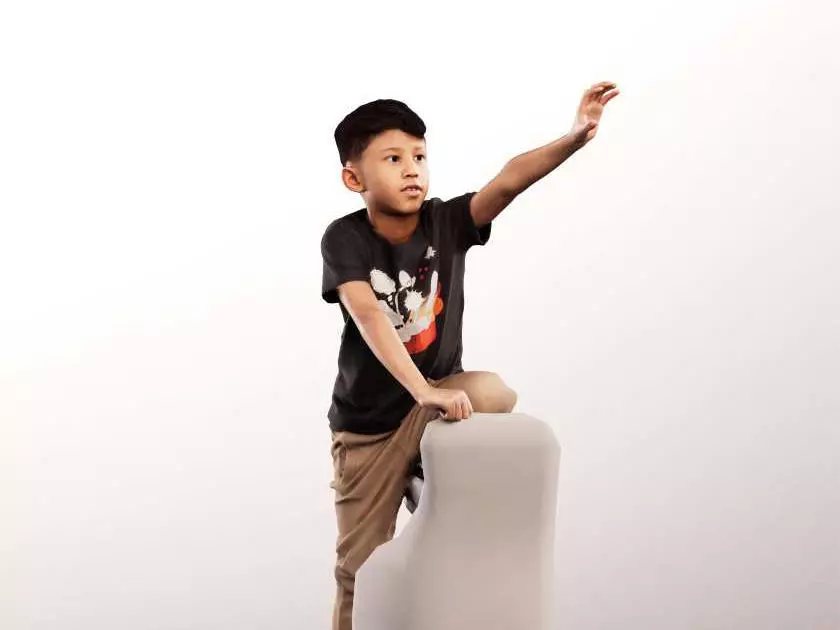 Joey 14478 -  Mediterranean Boy Playing On Climbing Frame Low-poly 3D model_0