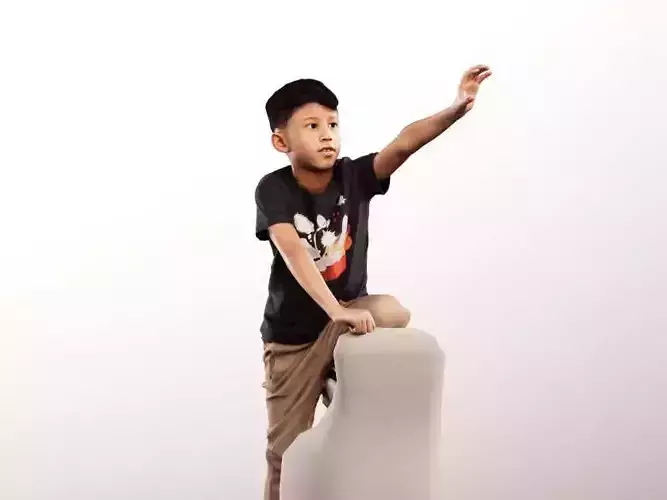 Joey 14478 -  Mediterranean Boy Playing On Climbing Frame Low-poly 3D model
