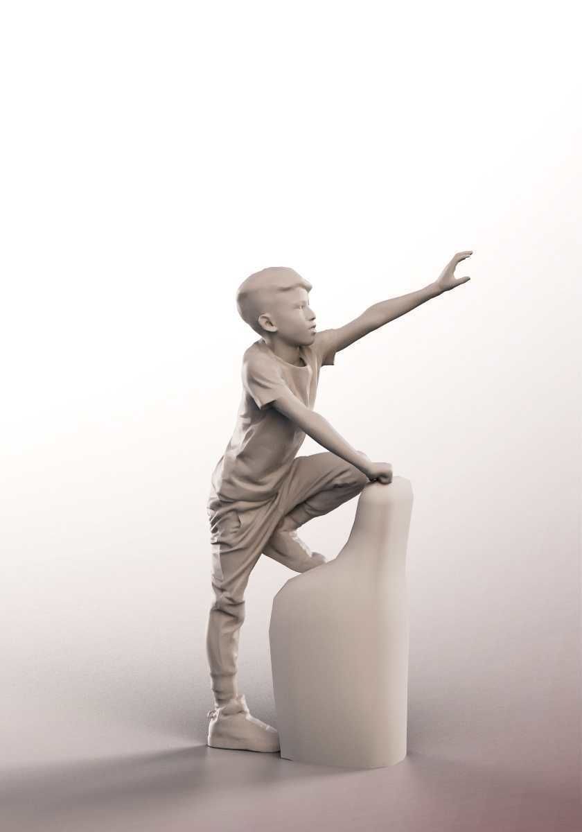 Joey 14478 -  Mediterranean Boy Playing On Climbing Frame Low-poly 3D model_4