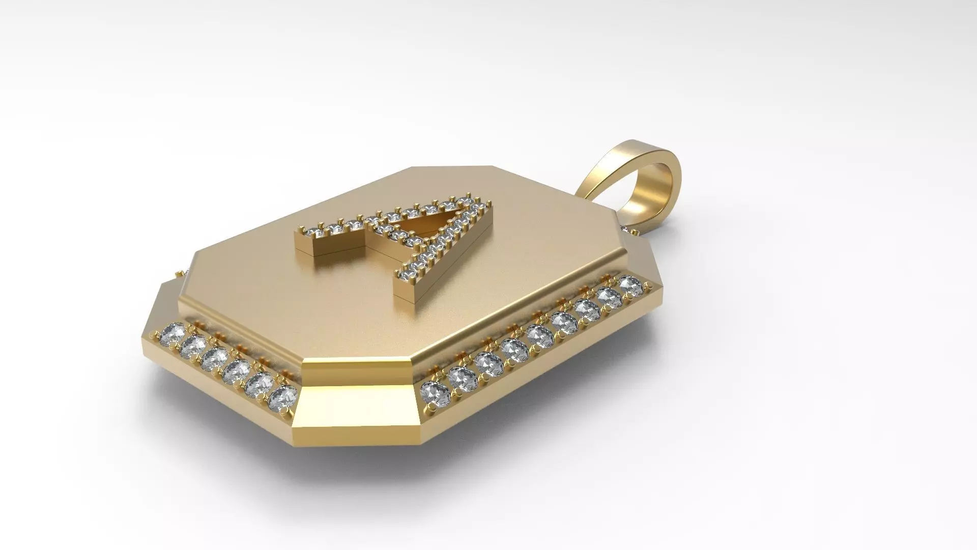 Letter A Medallion Pendant Free 3D print model