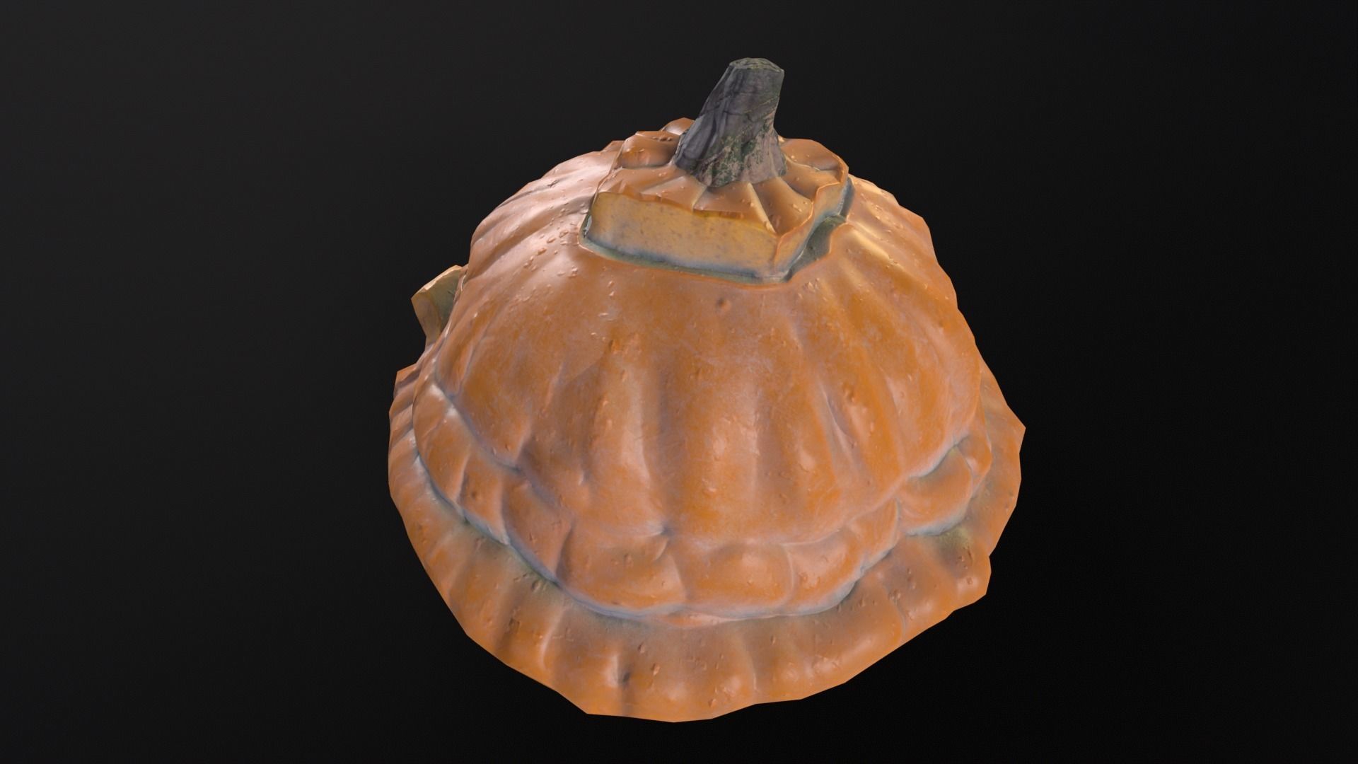 Halloween Rotten Pumpkin Low-poly 3D model_12