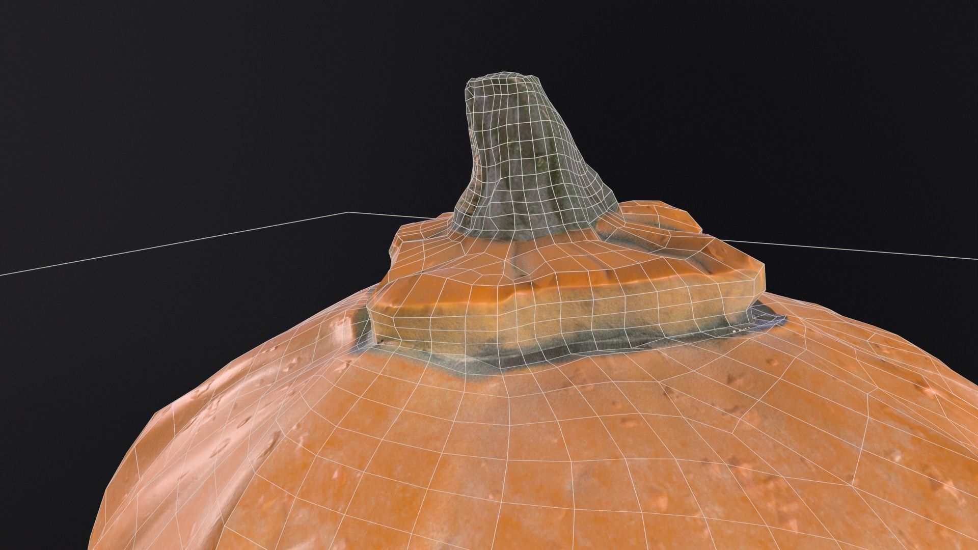 Halloween Rotten Pumpkin Low-poly 3D model_18