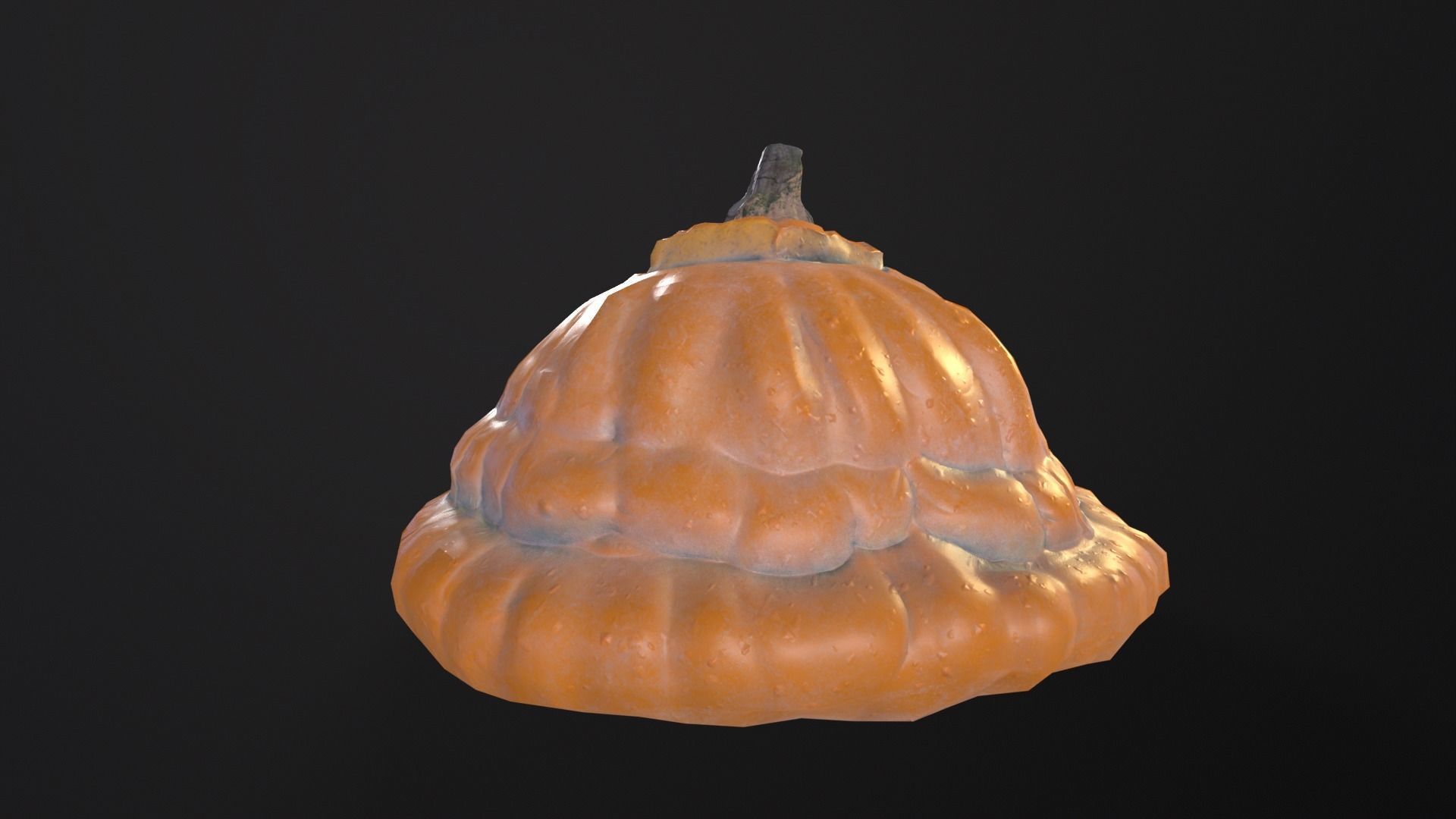 Halloween Rotten Pumpkin Low-poly 3D model_15