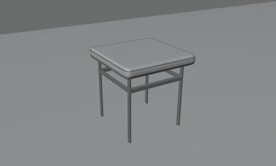 Wood and brushed steel end table 3D model_2