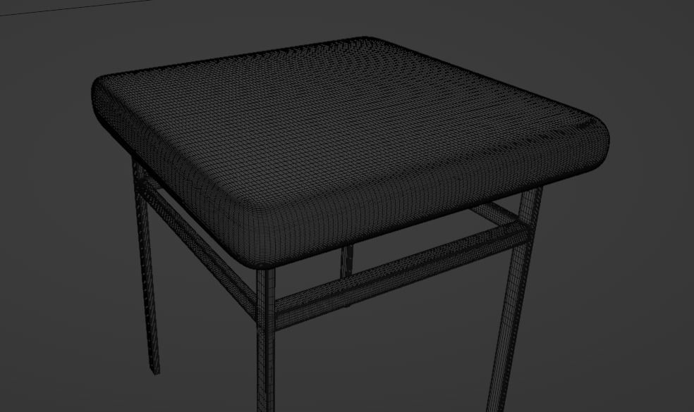 Wood and brushed steel end table 3D model_4