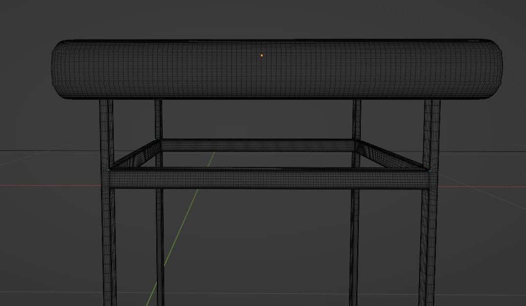 Wood and brushed steel end table 3D model_3